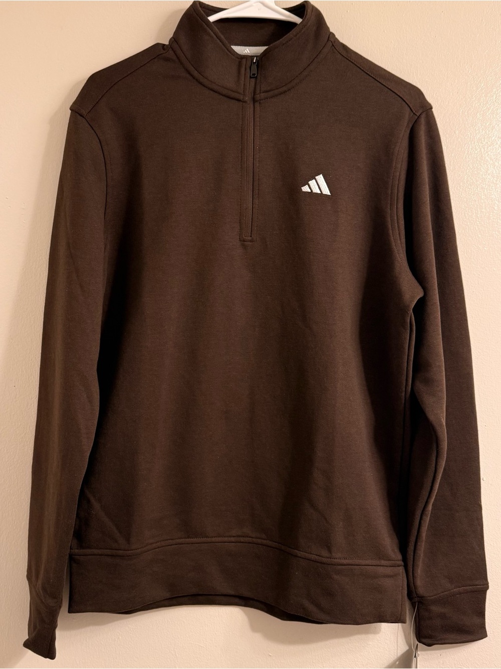 Adidas Men’s Brown Quarter Zip Pullover Size Small NWT